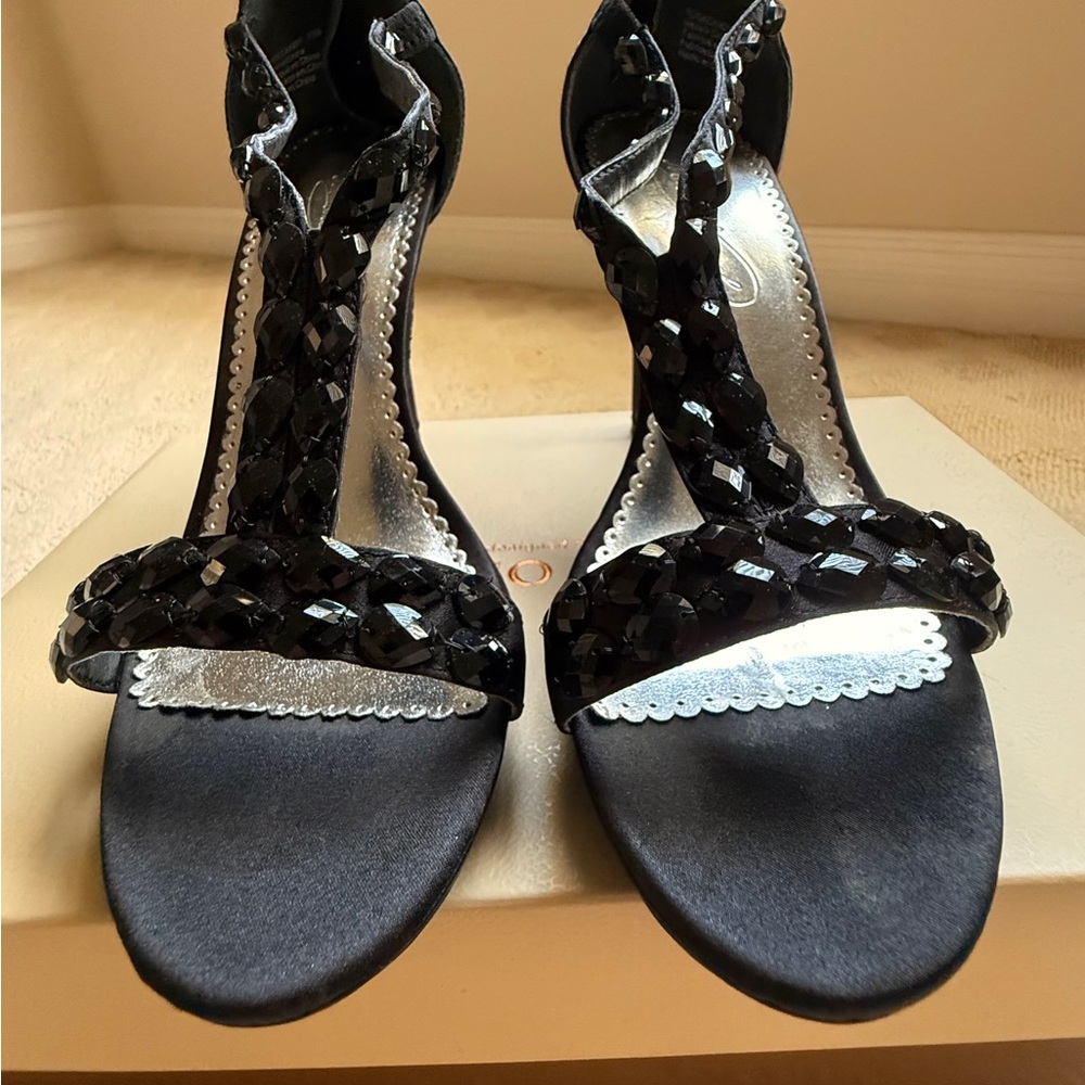 Franco Sarto Franco Sarto Black Beaded Heels.